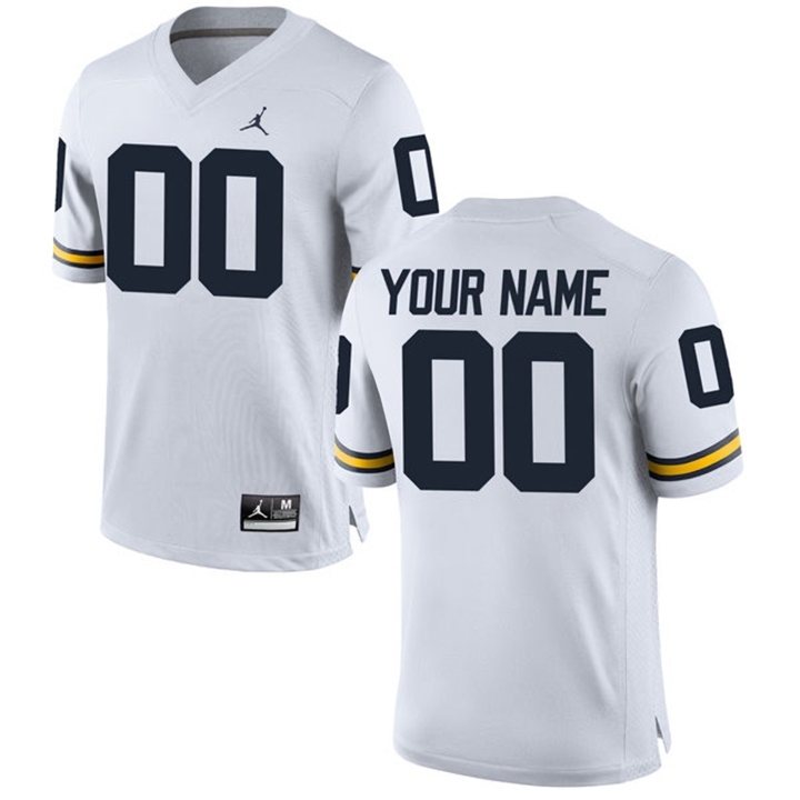 Michigan Wolverines Men's NCAA White Customized Limited College Football Jersey IFY3749UB